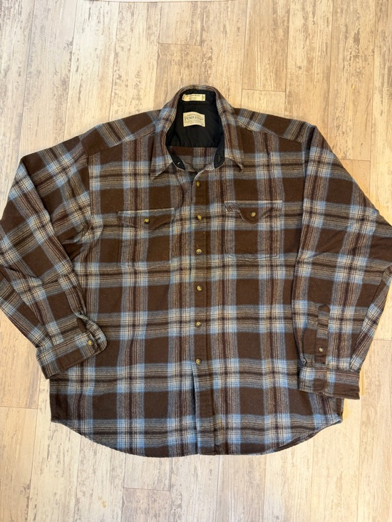 Pendleton Other - Pendleton Brown and Blue Plaid Button-Down Wool Outdoor Shirt Jacket